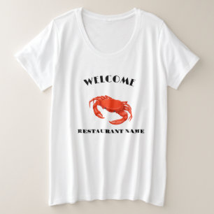 Moderne Meeresfrüchte Willkommen Roter Krebs indiv Große Größe T-Shirt