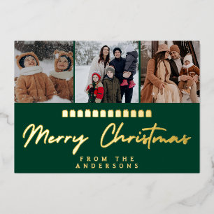 Moderne Mehrfach-Foto-Collage Frohe Weihnachten Folien Feiertagskarte