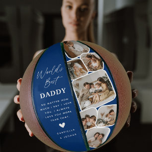 Moderne Mehrfach-Foto-Raster Weltbester Vater Basketball
