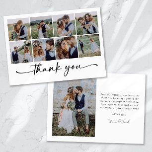 Moderne Mehrfach-Fotocollage-Hochzeit Dankeskarte