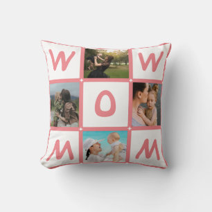 Moderne Mehrfach-Fotogitter Süß WOW MAMA Geschenk Kissen