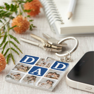 Moderne Mehrfach-Fotogitter Süßes VATER-Geschenk Schlüsselanhänger