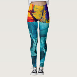 Moderne, mehrfarbige Abstrakte Wasserfarbenlehre Leggings