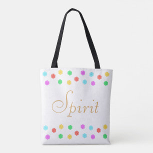 Moderne mehrfarbige Blumen auf Weiß Tasche