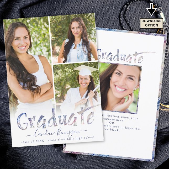 Moderne mehrfarbige Fotocollage für den Abitur Ankündigung (Von Creator hochgeladen)