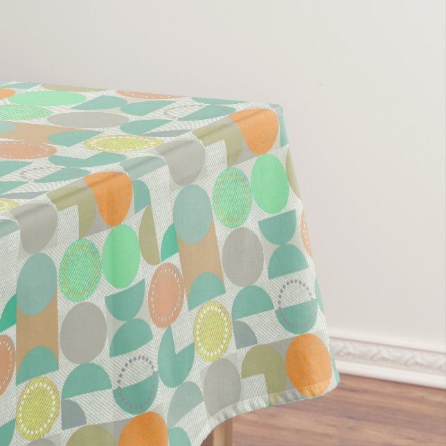 Moderne, mehrfarbige geometrische tischdecke (Beispiel)