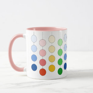 Moderne mehrfarbige hängende Kreise Tasse