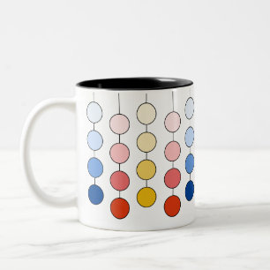 Moderne mehrfarbige hängende Kreise Zweiton-Kaffee Zweifarbige Tasse