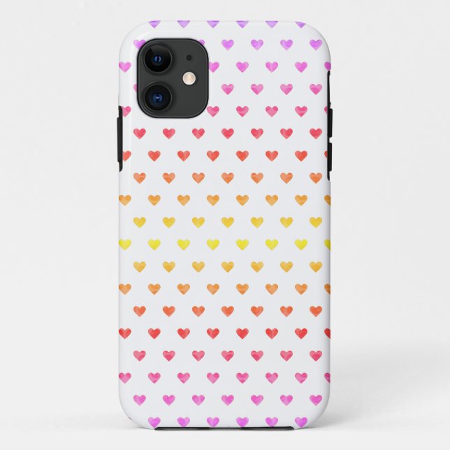 Moderne mehrfarbige Herzen auf Weiß Case-Mate iPhone Hülle (Rückseite)