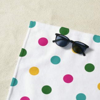 Moderne mehrfarbige Polka-Punkte Strandtuch