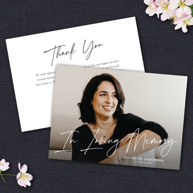 Moderne Memory Memorial Foto Card Einladung (Von Creator hochgeladen)