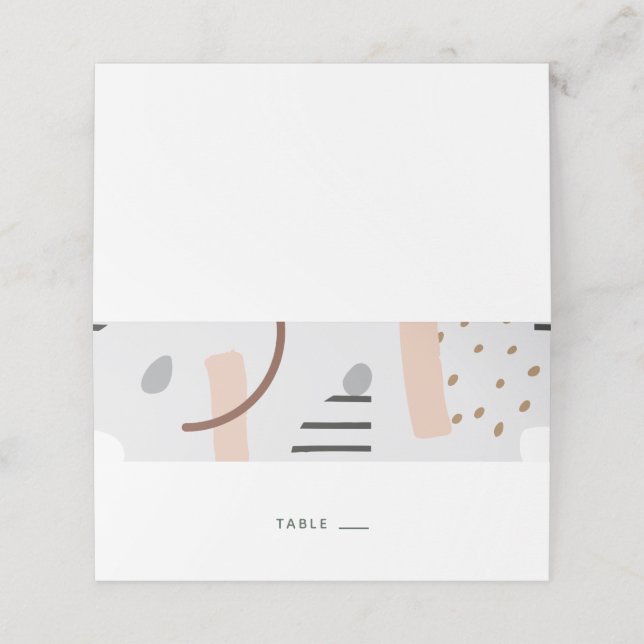 Moderne Memphis formt als Escort Card/ Platzkarte (Außenseite Aufgefaltet)