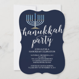 Moderne Menorah Chanukka Feier-Einladung Einladung