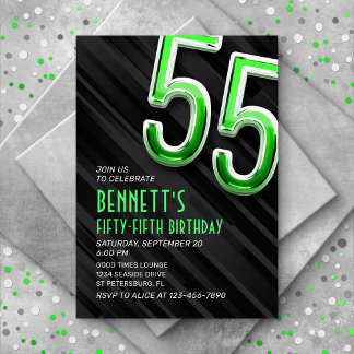 Moderne Mens 55. Geburtstag Einladung