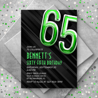 Moderne Mens 65. Geburtstag Einladung