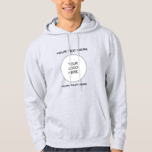 Moderne Mens Asch Grau für Vorderseite und Rücksei Hoodie