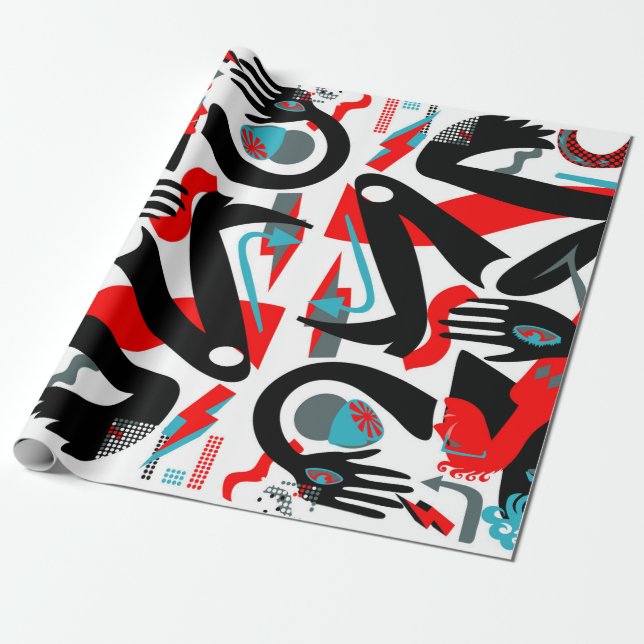 Moderne Menschen Geschenkpapier (Ungerollt)
