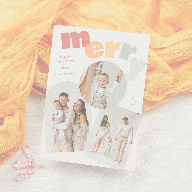 Moderne Merch Weihnachtsfeiertage FotoCollage Feiertagskarte (Von Creator hochgeladen)