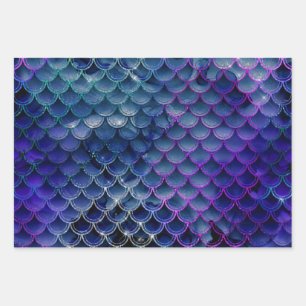 Moderne Mermaid Glitzer Geschenkpapier-Blätter Geschenkpapier Set