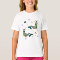 Moderne Mermaid Siren Thema Illustration Print