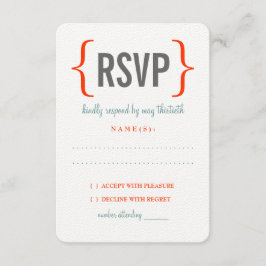 Moderne Merriment-Hochzeitsreaktion RSVP Karte