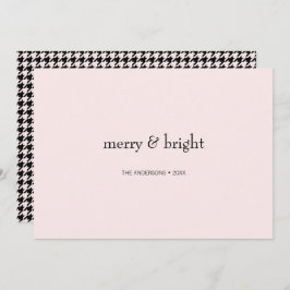 Moderne Merry & Bright Weihnachten Rosa und Schwar
