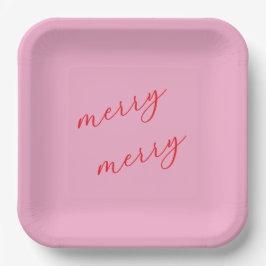 Moderne Merry Elegante Script Holiday Party Pappteller