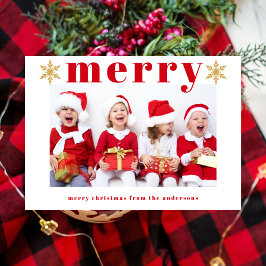 Moderne Merry Foto Holiday Card Feiertagskarte