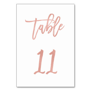 Moderne Messe Rose Gold Wedding Tischnummer 11