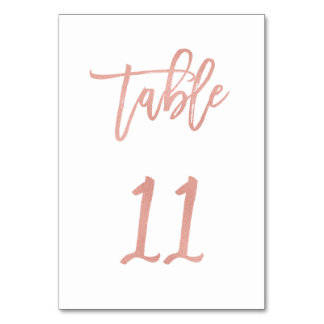 Moderne Messe Rose Gold Wedding Tischnummer 11