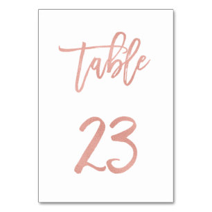 Moderne Messe Rose Gold Wedding Tischnummer 23