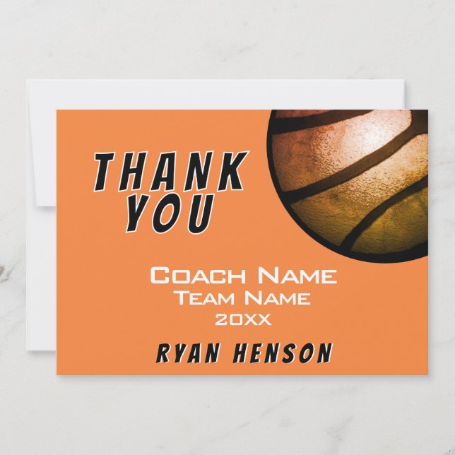 Moderne Metallic Ball Black Danke Coach Card (Vorderseite)