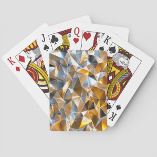 Moderne Metallische Abstrakte Gold Silber Geometri Spielkarten