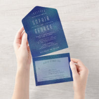 Moderne Metallische Foil Minimal Hochzeit Einladun