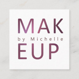 Moderne metallische Typografie Makeup Artist Quadratische Visitenkarte