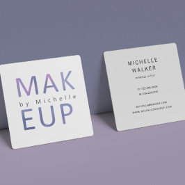 Moderne metallische Typografie Makeup Artist Quadratische Visitenkarte