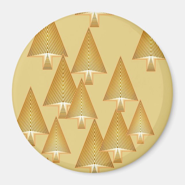Moderne metallische Weihnachtsbäume - gelbes Gold Magnet (Vorne)