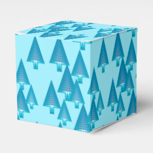 Moderne metallische Weihnachtsbäume - Himmel blau Geschenkschachtel