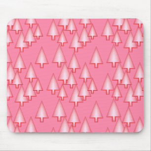 Moderne metallische Weihnachtsbäume - Korallenrosa Mousepad