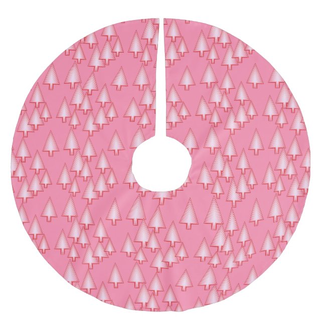 Moderne metallische Weihnachtsbäume - Korallenrosa Polyester Weihnachtsbaumdecke (Vorderseite)
