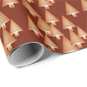 Moderne metallische Weihnachtsbäume - Kupfer Geschenkpapier