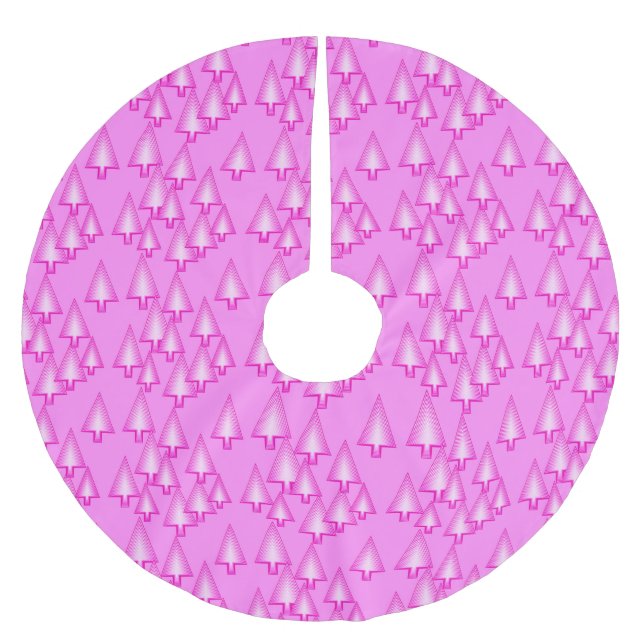 Moderne metallische Weihnachtsbäume - Orchideenros Polyester Weihnachtsbaumdecke (Vorderseite)