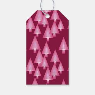 Moderne metallische Weihnachtsbäume - Rosa und Wei Geschenkanhänger