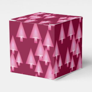 Moderne metallische Weihnachtsbäume - rosa & Weinr Geschenkschachtel