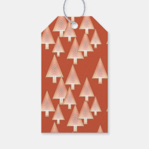 Moderne metallische Weihnachtsbäume - Rost und Kup Geschenkanhänger