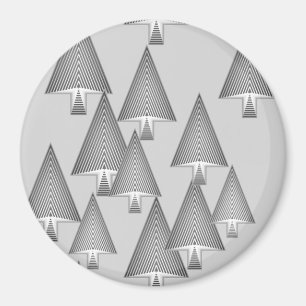 Moderne metallische Weihnachtsbäume - silbergrau Magnet