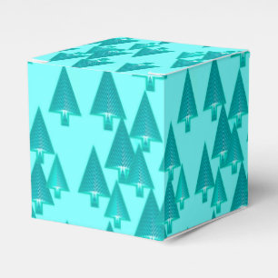Moderne metallische Weihnachtsbäume - Türkis Geschenkschachtel