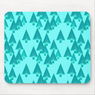 Moderne metallische Weihnachtsbäume - Türkis Mousepad