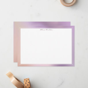 Moderne Metallmuster Rosa und Gold Mitteilungskarte