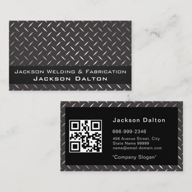 Moderne Metallschweißfabrikatorenfirma QR Visitenkarte (Vorne/Hinten)